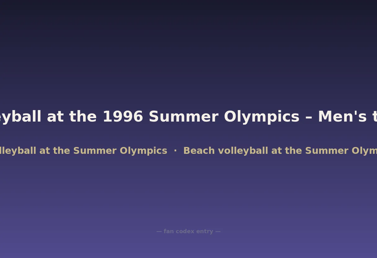 Beach volleyball at the 1996 Summer Olympics – Men's tournament