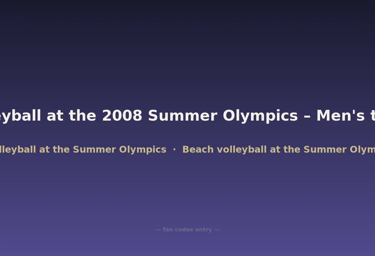 Beach volleyball at the 2008 Summer Olympics – Men's tournament