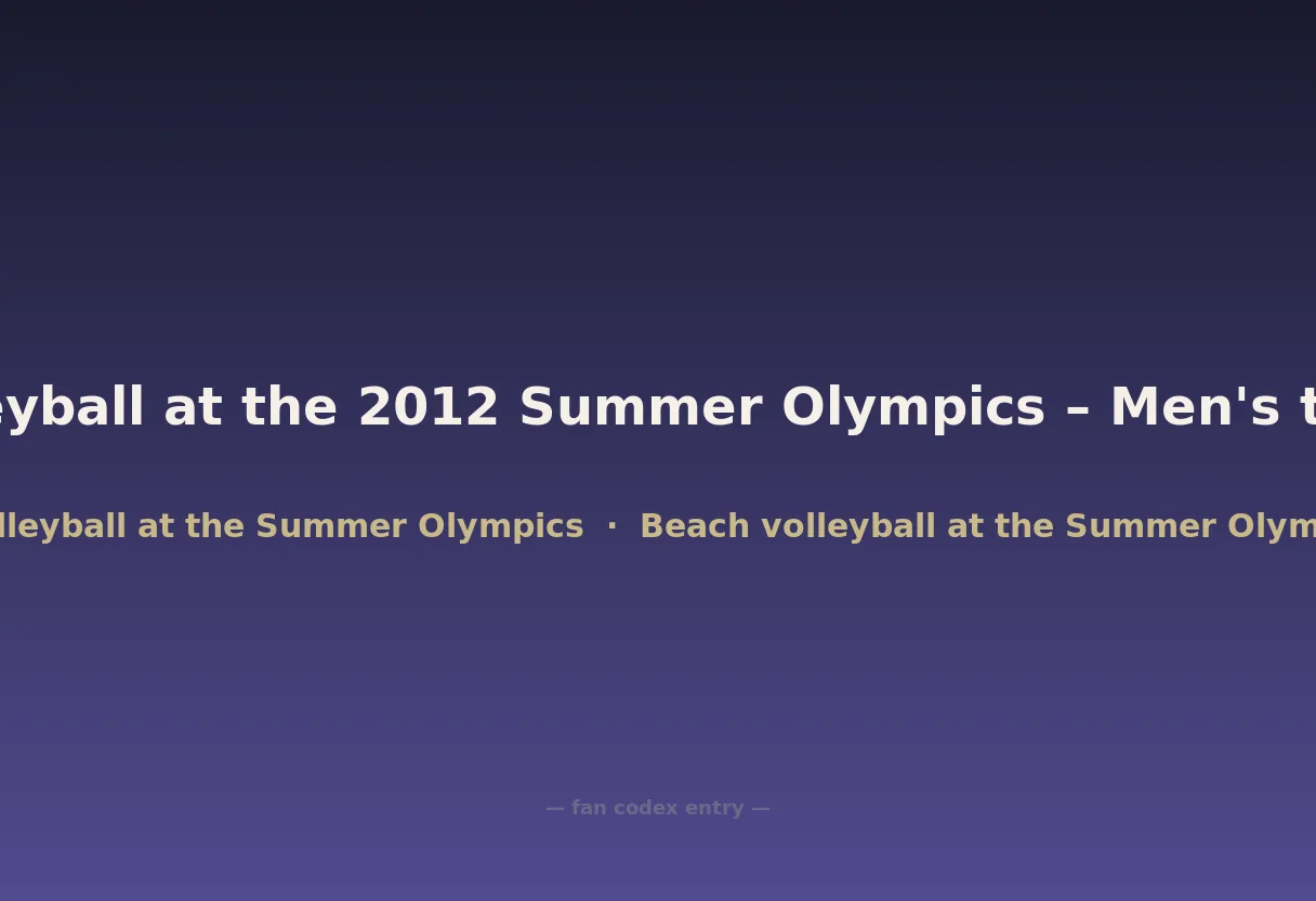 Beach volleyball at the 2012 Summer Olympics – Men's tournament