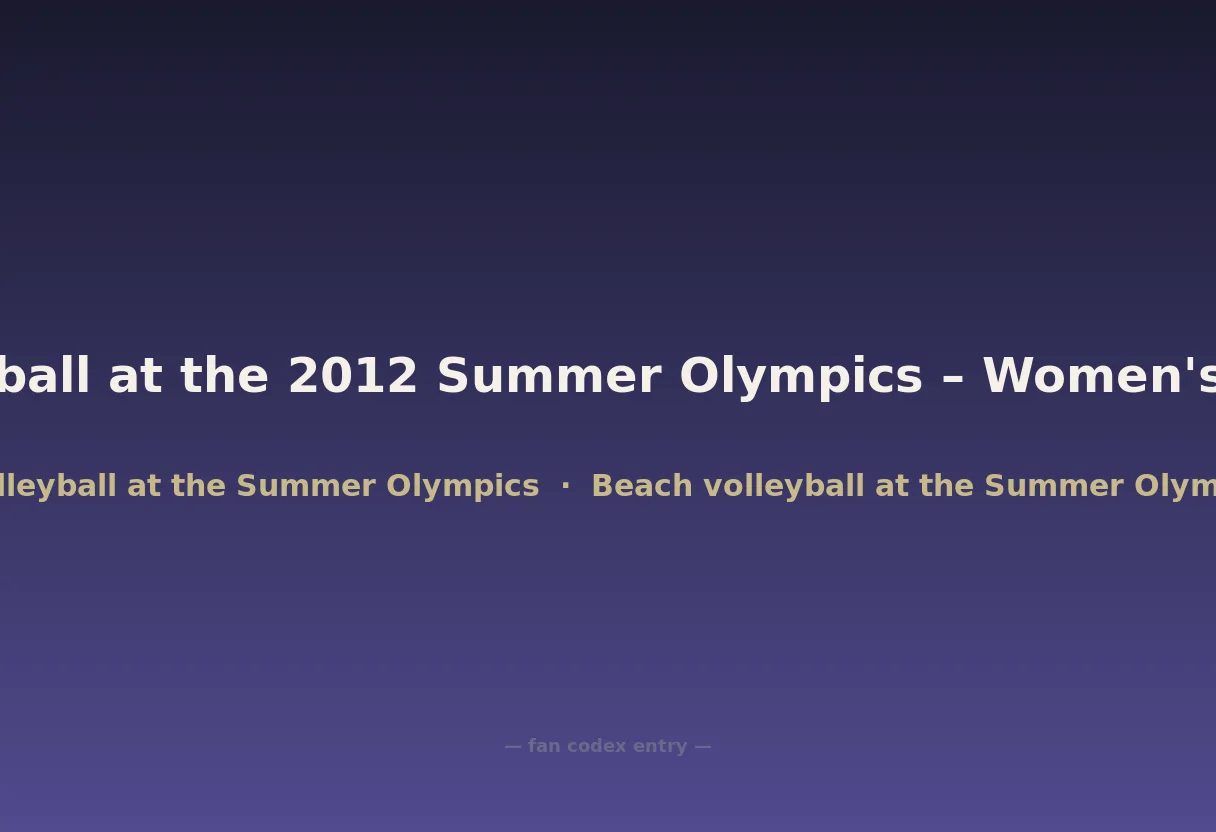 Beach volleyball at the 2012 Summer Olympics – Women's tournament