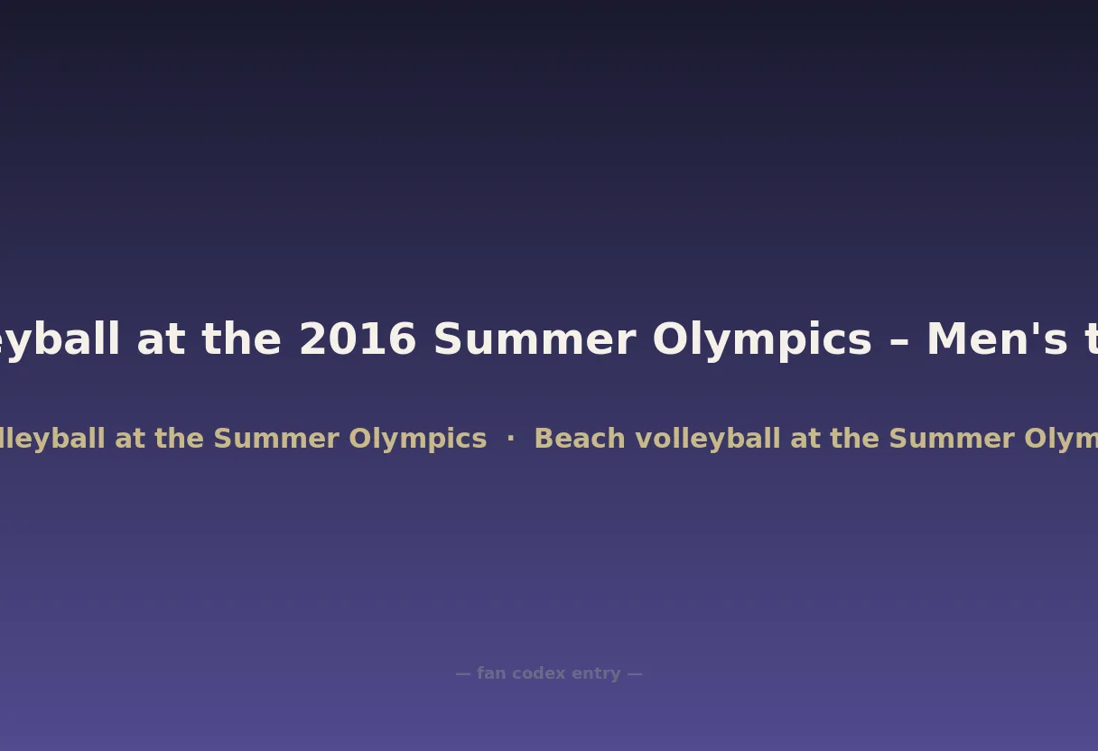 Beach volleyball at the 2016 Summer Olympics – Men's tournament